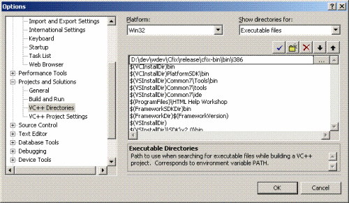 Configuring Exe Directories